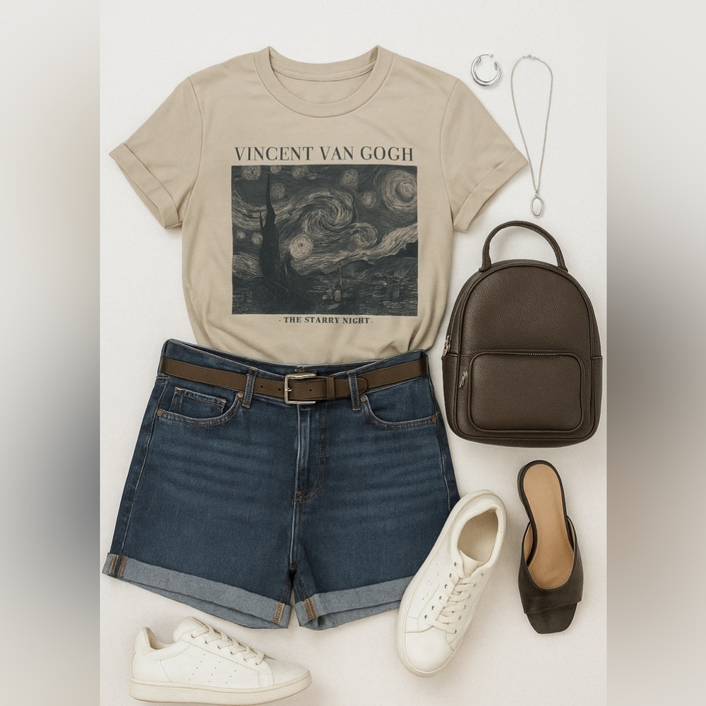 Fifth Sun Vincent Van Gogh The Starry Night Graphic Tee